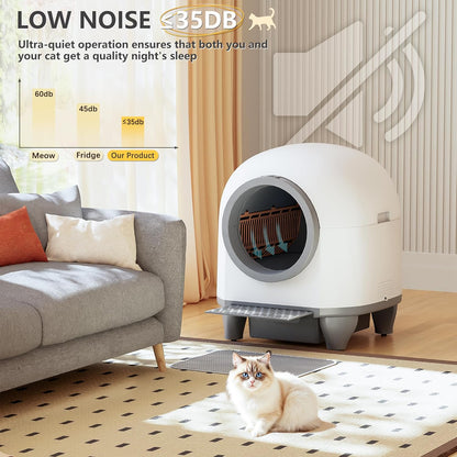 WARCAT Self Cleaning Litter Box Automatic, 90 L Automatic Cat Litter Box for Multiple Cats