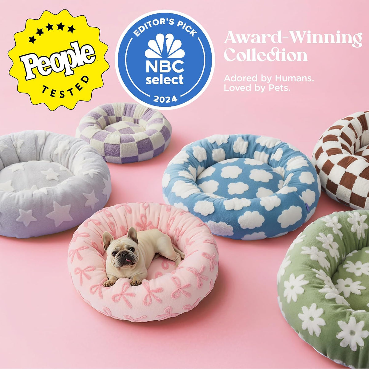 LE SURE Donut Small Dog Bed - Round Cat Beds for Indoor Cats Anti-Anxiety Calming Pet Beds