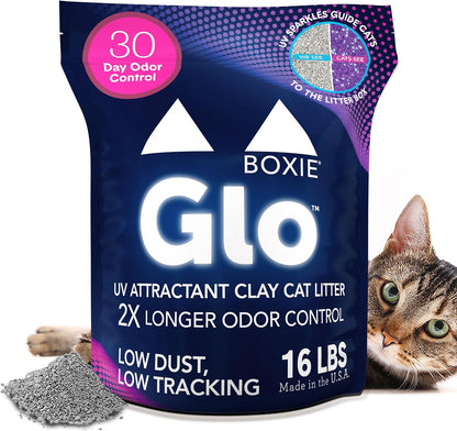 Boxie® Glo™ 30 Day Odor Control Clumping Clay Cat Litter, 16 lb, Multi-Cat, 99.9% Dust-Free, Low