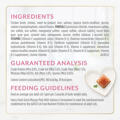 Fancy Feast Gems Pate Cat Food Mousse With Salmon and a Halo of Savory Gravy Cat Food - (Pack of 8)