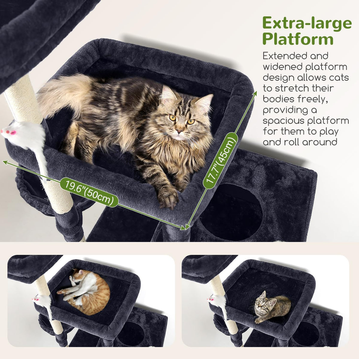 Globlazer Extra Large Cat Tower, 81-inch Tall Cat Tree for Big Cats 20 lbs, XXL Heavy Duty Cat