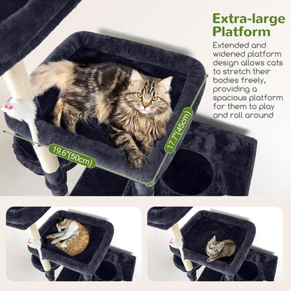 Globlazer Extra Large Cat Tower, 81-inch Tall Cat Tree for Big Cats 20 lbs, XXL Heavy Duty Cat