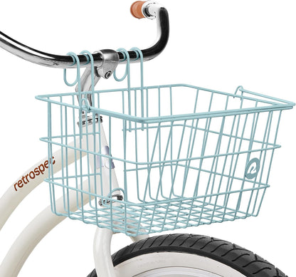 Retrospec Apollo-Lite Lift-Off Bike Basket - Detachable Steel Handlebar Basket with Carrying Handle