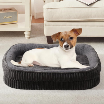 Orthopedic Dog Bed for Small Dogs Breeds, High Density Egg Crate Foam Dog Sofa Beds,Oval Kennel