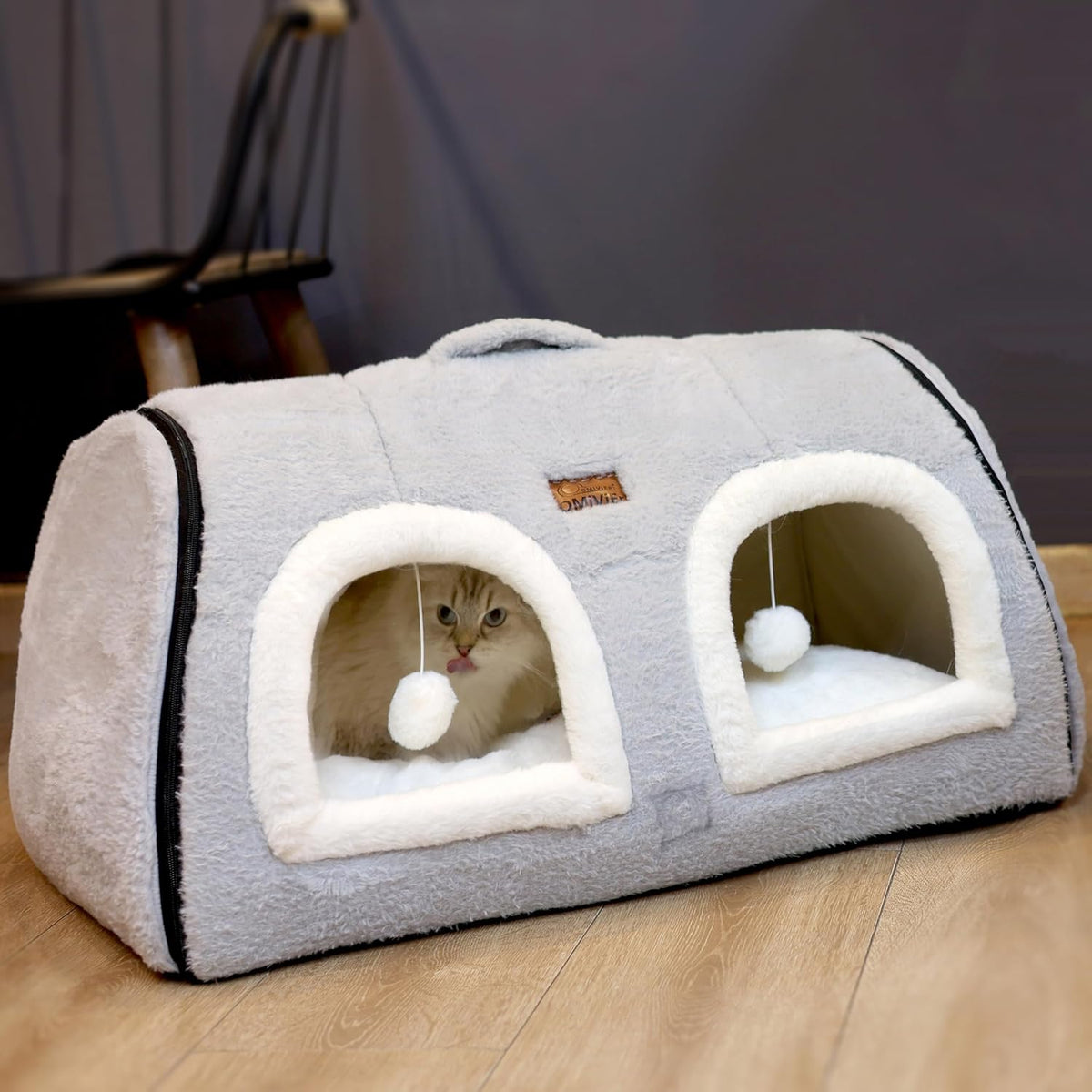 Cat Bed for Indoor Cats，Foldable cat cave，Anti-Slip & Water-Resistant Bottom，cat Houses for Indoor