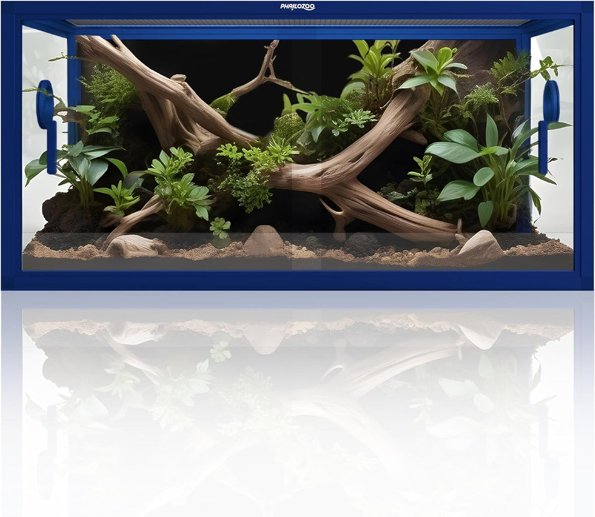50 Gallon Bearded Dragon Tank, Reptile Enclosure for Easy Maintenance, Front Opening Reptile Tank