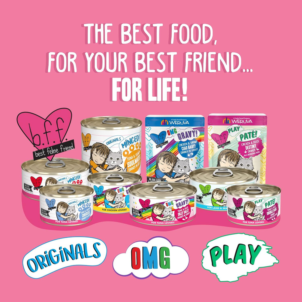 Weruva B.F.F. Play - Best Feline Friend Paté Lovers, Aw Yeah!, Tuna & Duck Double Dare with Tuna &