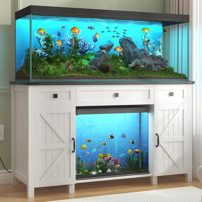 55-75 Gallon Aquarium Stand With Charging Station, Farmhouse Fish Tank Stand, Reptile Tank Stand
