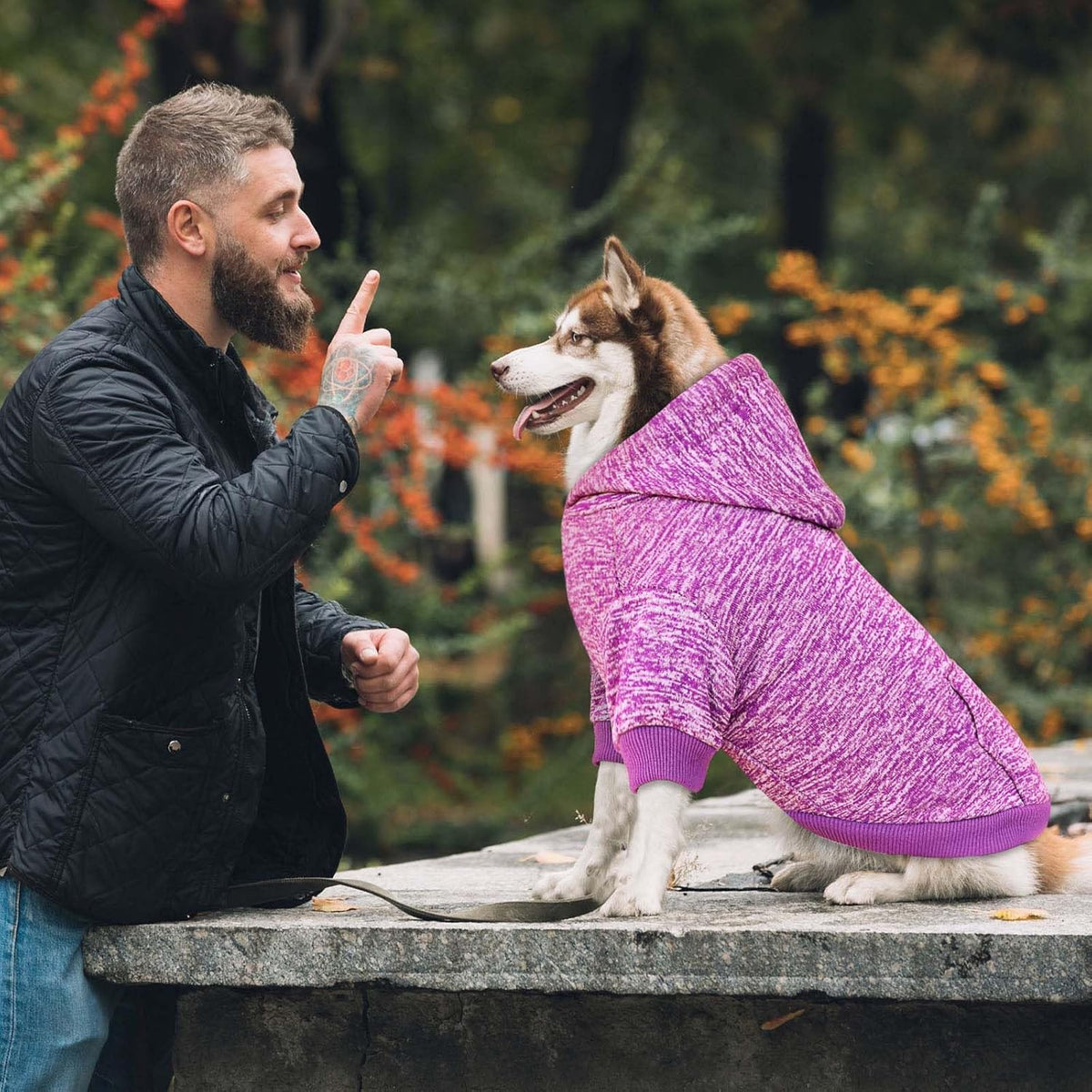 Dog Sweaters for Large Dogs Hoodie Fleece Dog Sweater Soft Clothes Sweatshirt with Pocket Hoodie