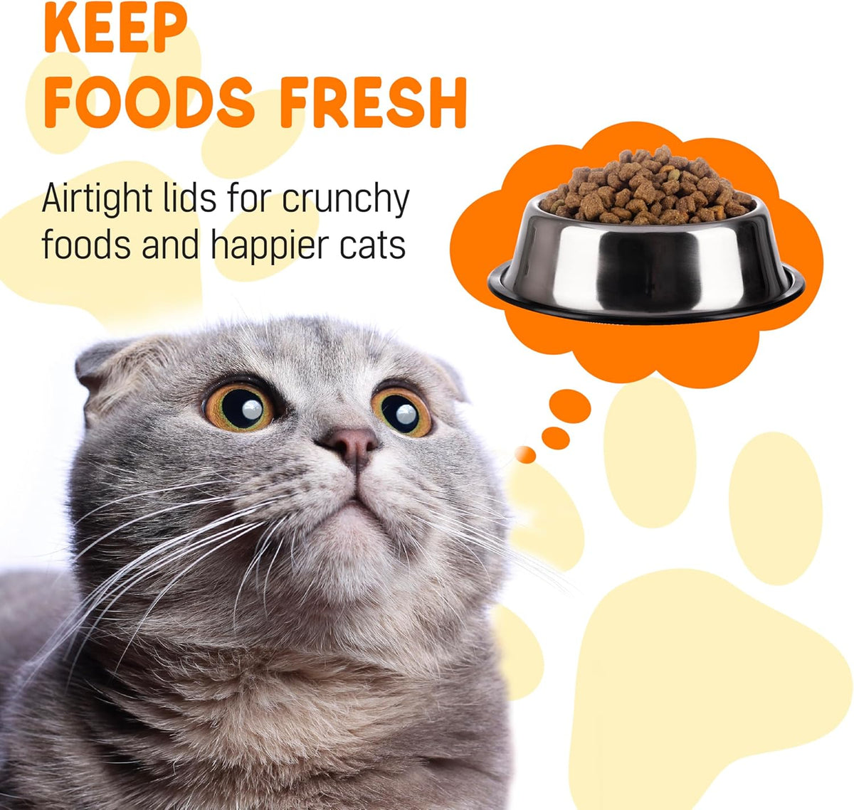 Calindiana Airtight Cat Food Storage Container with Bamboo Lid & Scoop – Farmhouse Cat Food