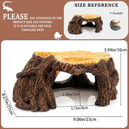 Reptile Hide Cave, Naturalistic Terrarium Décor, Safe Hideout for Ball Pythons, Bearded Dragons