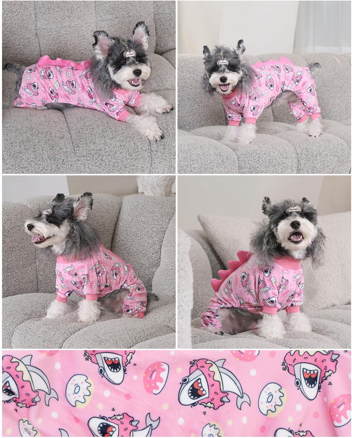 CuteBone Dinosaur Costume Dog Pajamas, Stretchy Spandex Crystal Velvet Sleepwear Coat for Small
