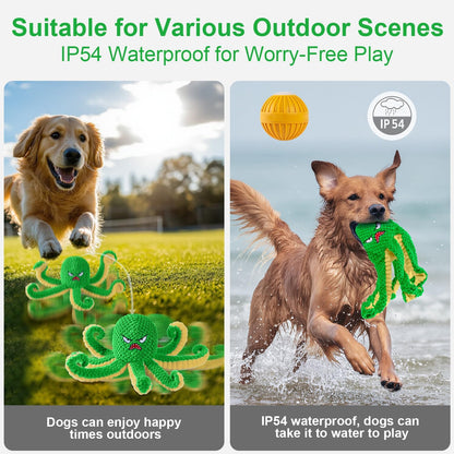 Interactive Dog Toys Octopus,Durable Automatic Jumping Dog Toy to Keep Them Busy,Squeaky Moving Tug