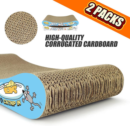 TTCAT Cat Scratching Pad, 2 Pack Corrugated Cat Scratcher Cardboard, Bone Type Durable Cat
