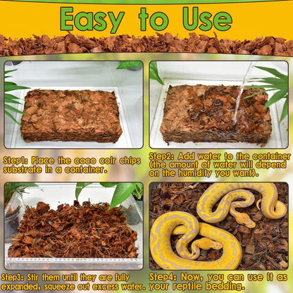 Halatool 6Pack Compressed Coconut Chips Brick Natural Coconut Husk for Reptiles Bedding Coco Coir