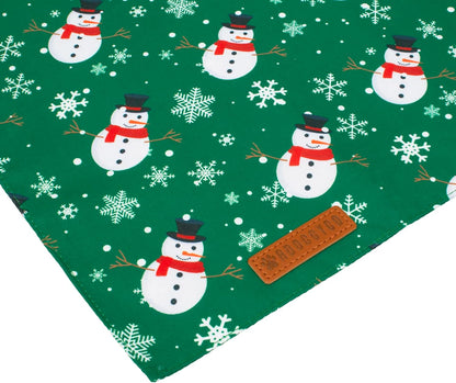 ADOGGYGO Christmas Dog Bandanas, Snowman Santa Xmas Pet Scarf, Multi Size Offered, Red Green