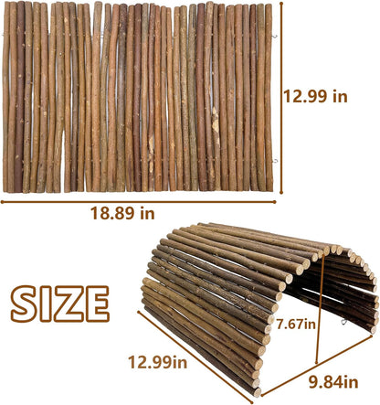 BNOSDM 2PCS Reptile Hideout Wooden Bridge 12.99"x 18.89" Lizard Hide Caves Bearded Dragon Habitat