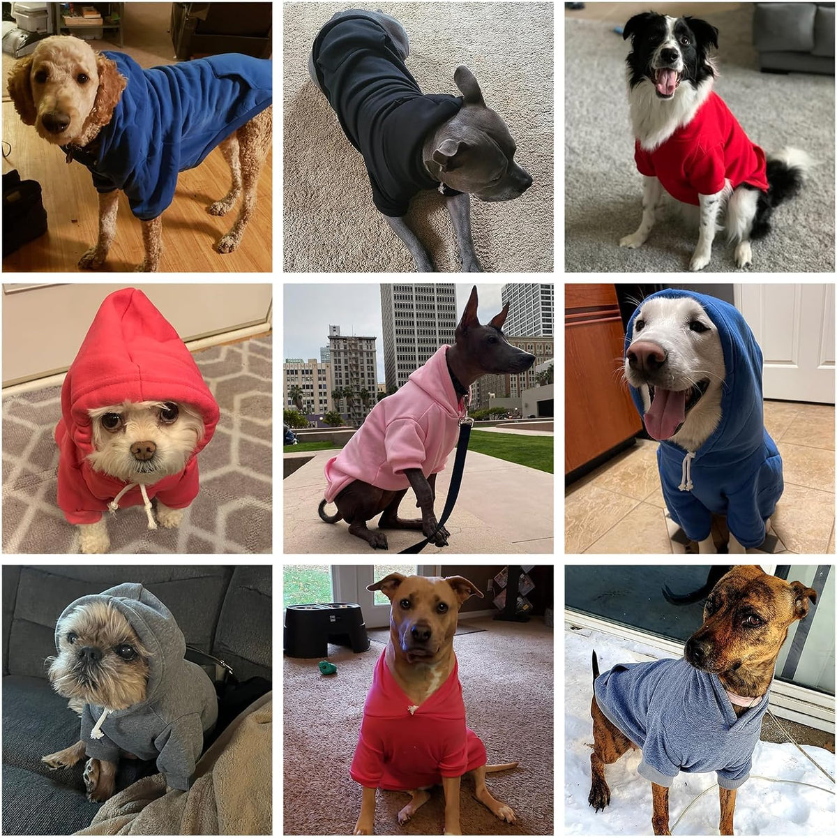 KOOLTAIL Basic Dog Hoodie - Soft and Warm Dog Hoodie Sweater with Leash Hole and Pocket, Dog Winter