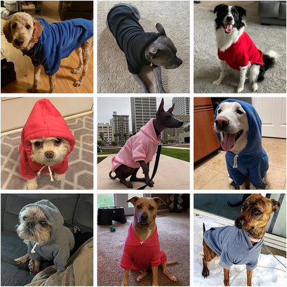 KOOLTAIL Basic Dog Hoodie - Soft and Warm Dog Hoodie Sweater with Leash Hole and Pocket, Dog Winter