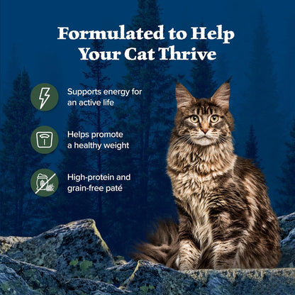 Blue Buffalo Wilderness Natural High-Protein Grain-Free Wet Food for Adult Cats, Duck Paté, 3-oz.