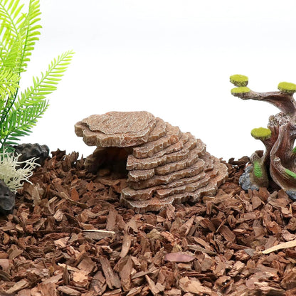 Gecko Hide Shale Scape Step Ledge, Reptile Cave Hideout Tank Accessories Decorations, Great for