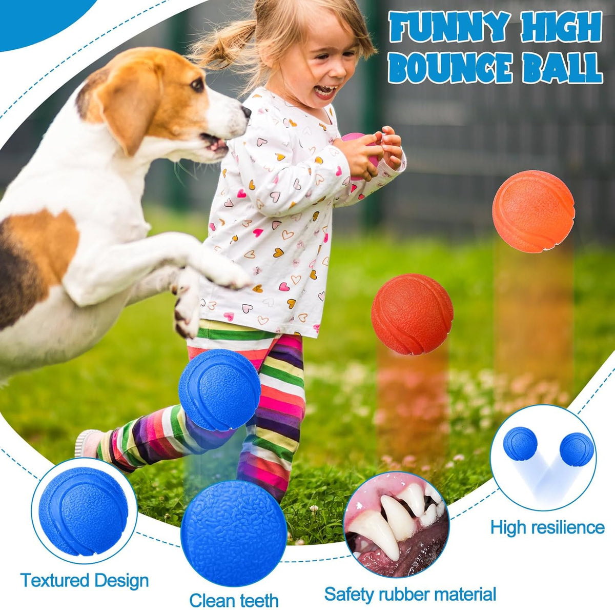 Jenaai 20 Pcs Indestructible Dog Toy Balls for Aggressive Chewers Chew Resistant Solid Rubber