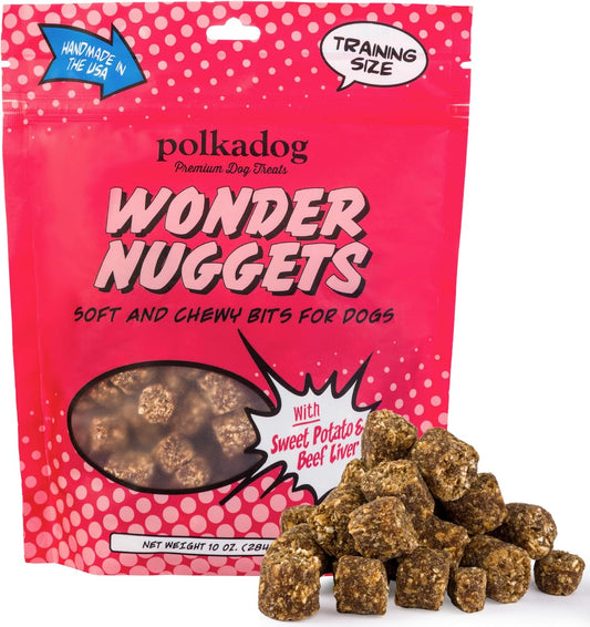 Polkadog Wonder Nuggets – Soft & Chewy Dog Treats with Sweet Potato & Beef – Healthy, Limited