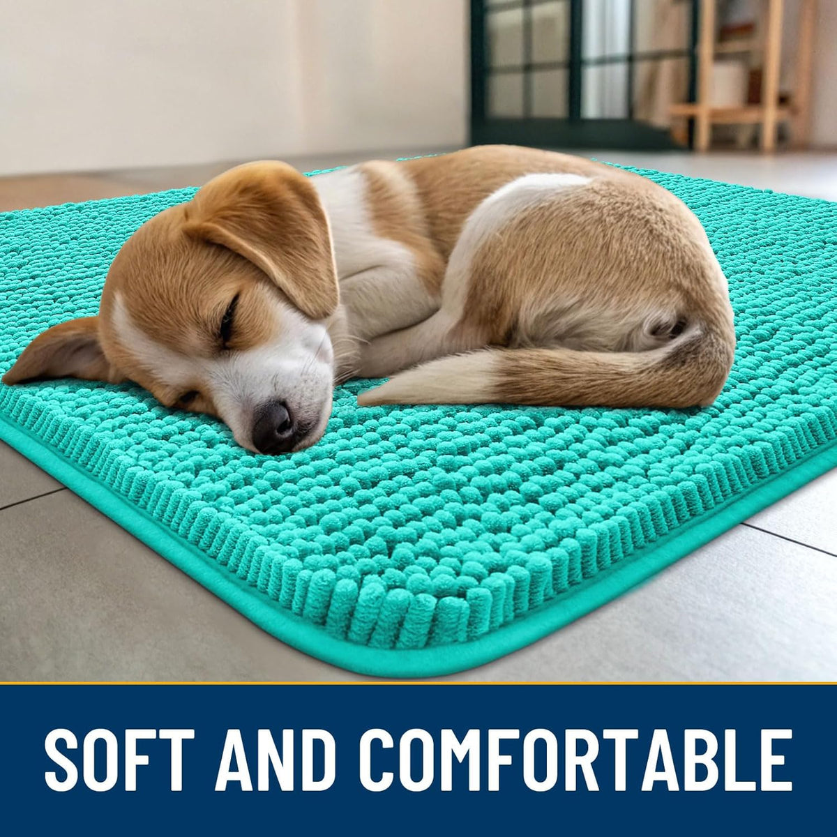 Smiry Dog Door Mat for Muddy Paws 36x24, Absorbs Moisture and Dirt Doormat, Non-Slip Washable Quick