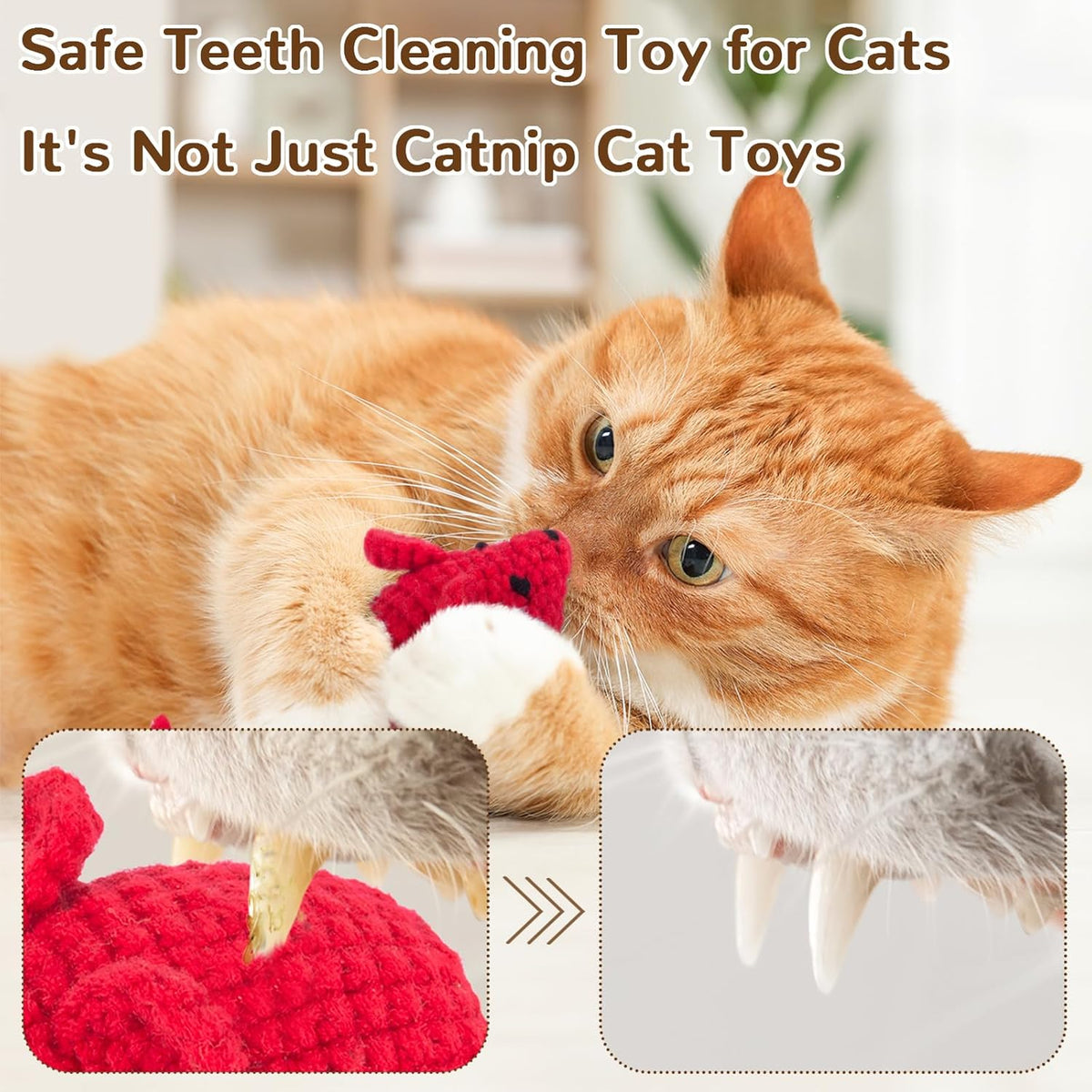 Retro Shaw Catnip Toys Crochet Mouse, 6 Pcs Yarn Cat Nip Mice Safe Teeth Cleaning Chew Toy for