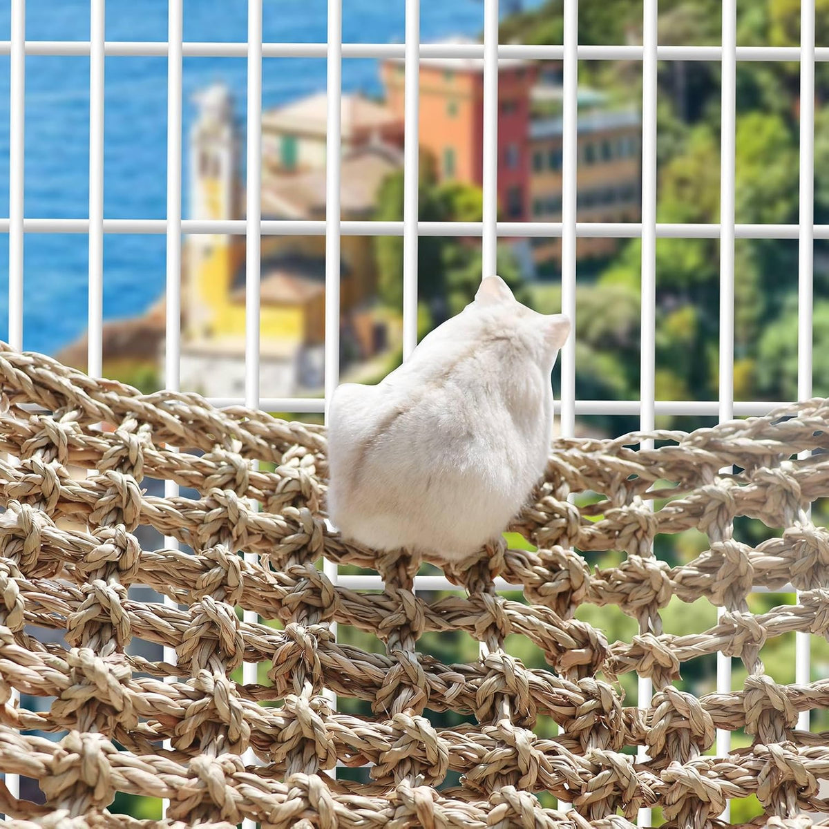 Rat Climbing Toys, 39 x 7 inch Small Animals Seagrass Mat Toy, Cat Climbing Toys, Natural Seagrass