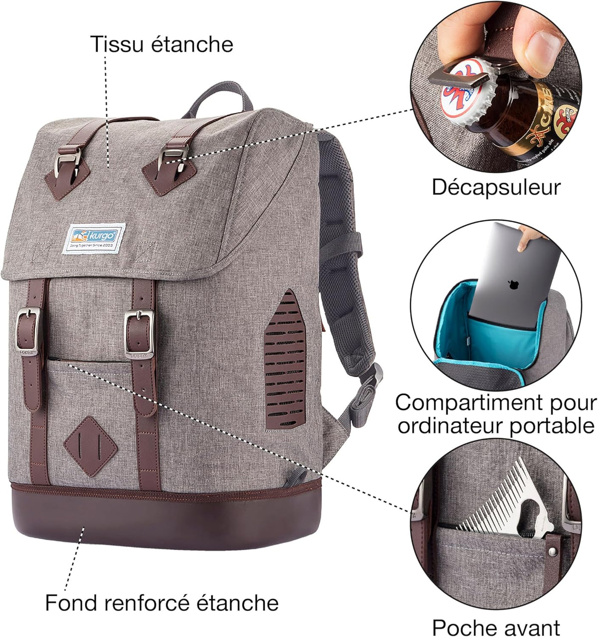Kurgo Dog Carrier Backpack for Small Pets - Dogs & Cats | TSA Airline Approved | Cat | Hiking or