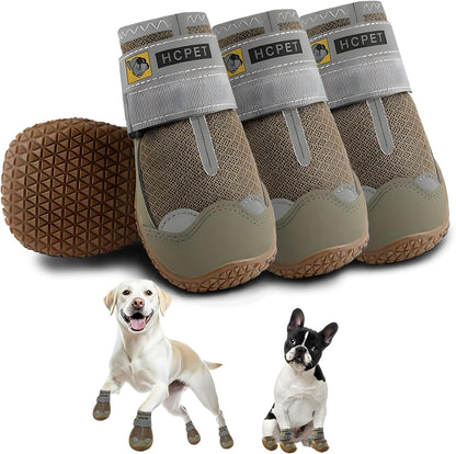 Hcpet Dog Shoes for Large Dogs, Breathable Dog Booties for Small Medium Dogs, Anti-Slip Dog Boots &