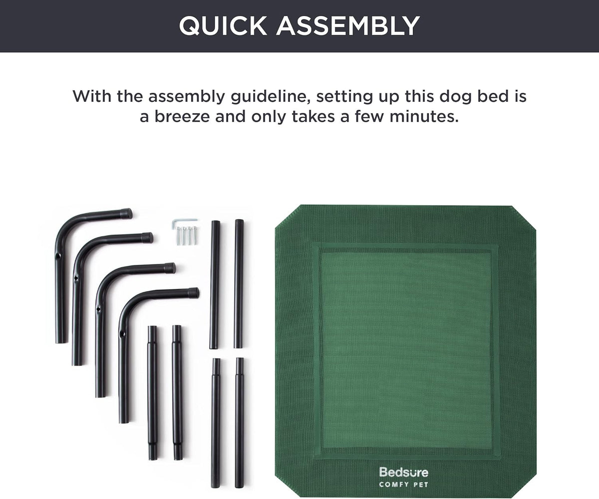 Bedsure Outdoor Elevated Dog Bed Large Sized Dog, Portable Indoor & Outdoor Cooling Raised Cot Pet