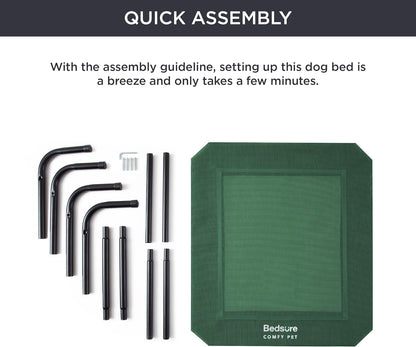Bedsure Outdoor Elevated Dog Bed Large Sized Dog, Portable Indoor & Outdoor Cooling Raised Cot Pet