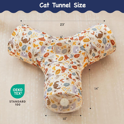 Tempcore Pet Cat Tunnel Tube Cat Toys 3 Way Collapsible, Cat Tunnels for Indoor Cats，Kitty Tunnel