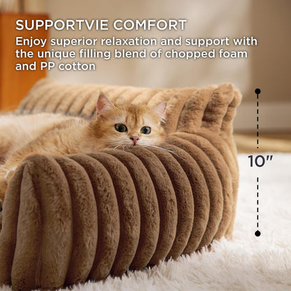 Bedsure Cute Dog Couch for Pets - Fluffy Dog Sofa with Premium Soft Corduroy Fleece, Pet Couch Bed