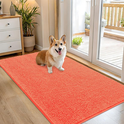 OLANLY Dog Door Mat for Muddy Paws 54x32, Absorbs Moisture and Dirt, Absorbent Non-Slip Washable