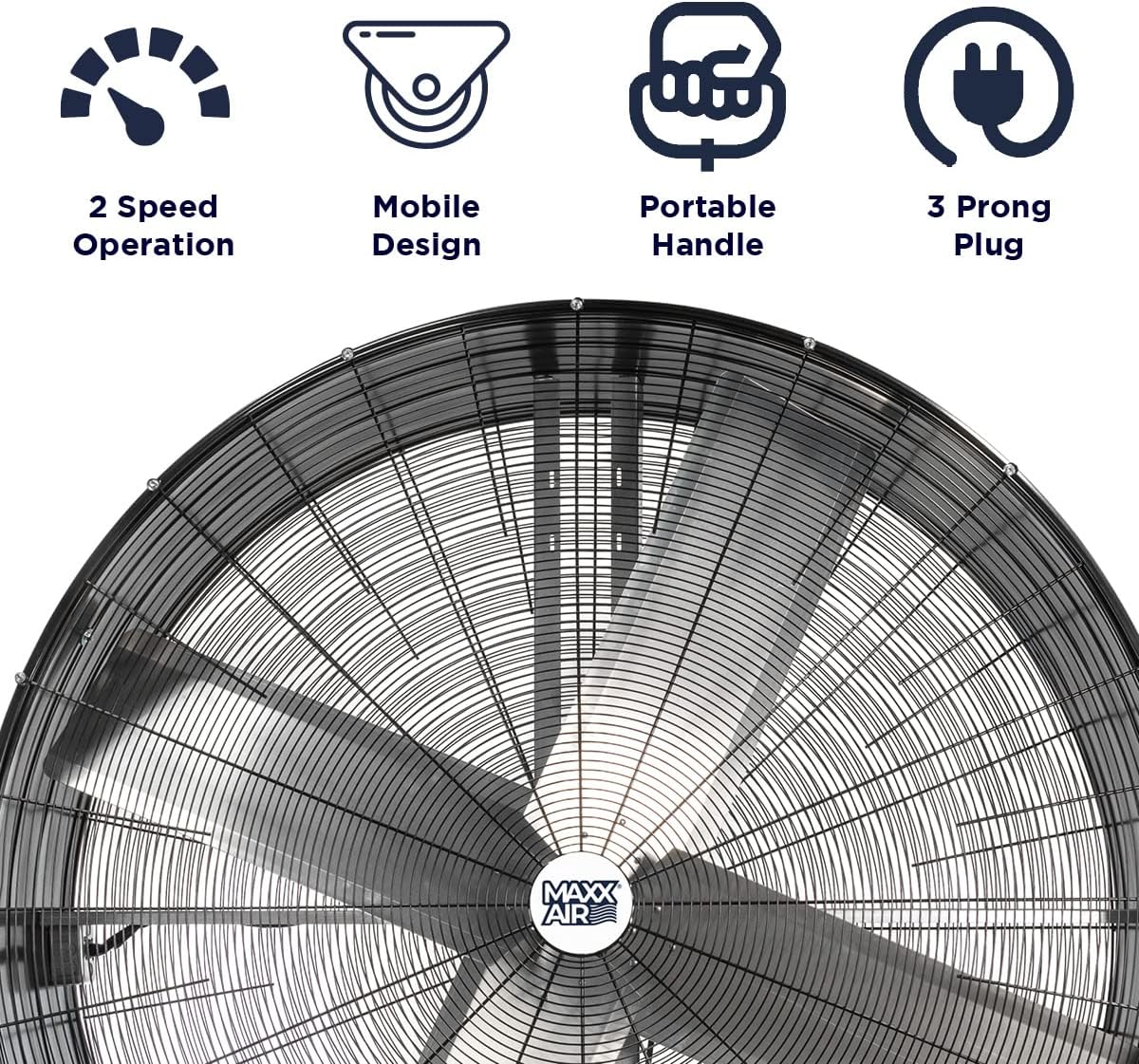 Maxx Air 60 Inch High Velocity Industrial Belt Drive Drum Fan | Heavy Duty Barrel Fan with Durable