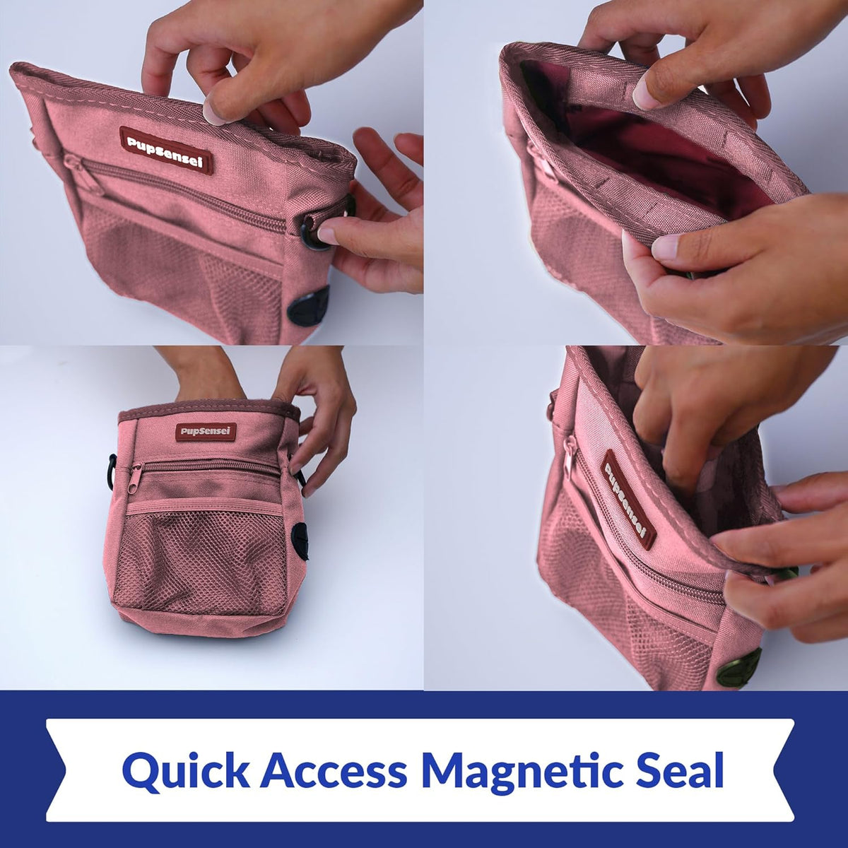 Dog Treat Pouch, Durable Oxford Polyester, No-Spill Magnetic Closure, Treat Pouches for Pet
