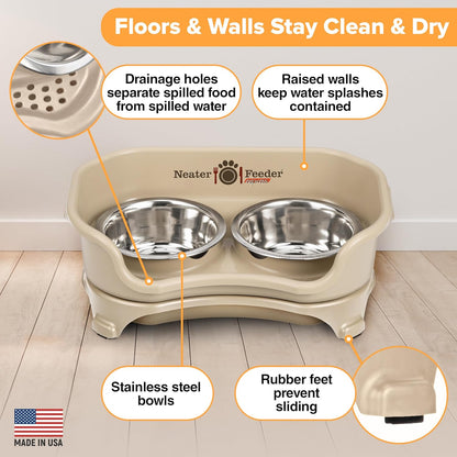 Neater Feeder Express Mess Proof Dog Bowls Elevated for Small Breeds Under 15 Lb, Made in USA, No