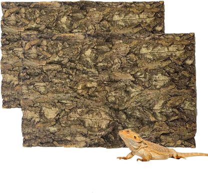 Tfwadmx 2Pcs Terrarium Cork Bark Background, 11.8"x7.8" Thickened Reptile Tank Tree Backdrop Wall