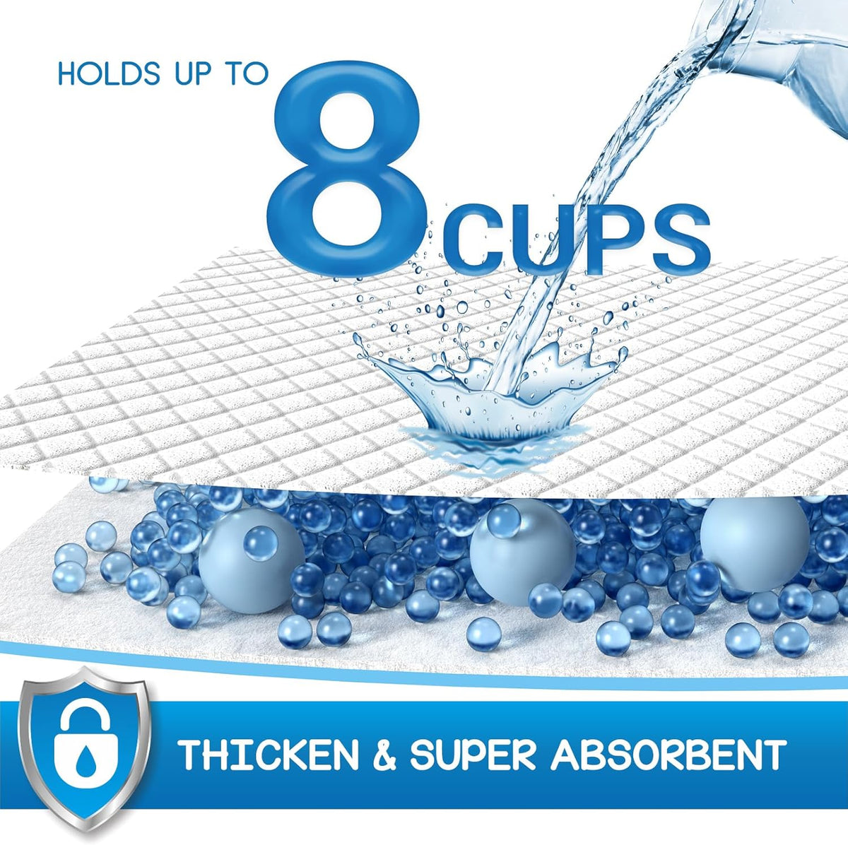 CROCI Puppy Pads 30x36in with Adhesive Tabs, Dog Pads Extra Large Super Absorbent Up to 8 Cups