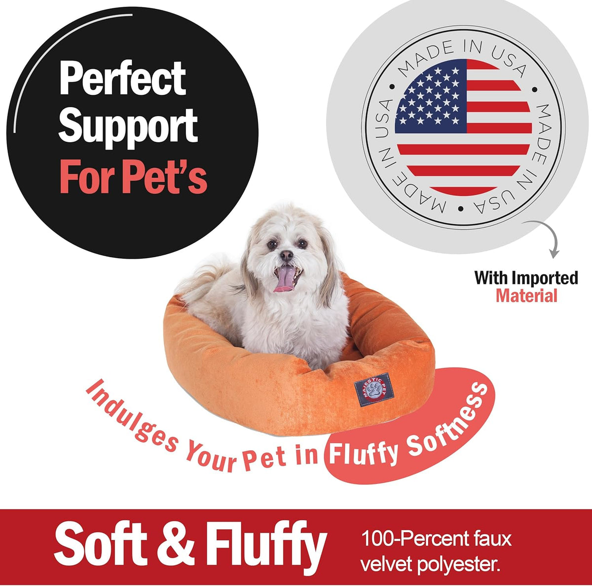 Majestic Pet Villa 24 Inch Shredded Memory Foam Dog Bed for Small Sized Dogs 24x19x7