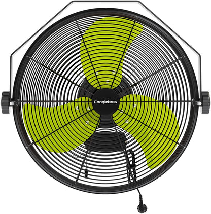 4580 CFM 18 inch High Velocity Wall Mounted Fan, 3-Speed Metal Fan with Sealed Motor, 360 Degree