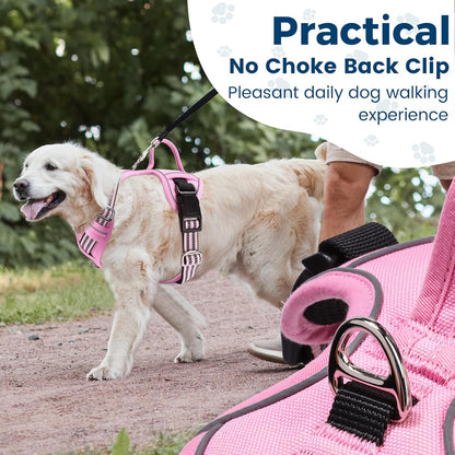 Funfox Dog Harness No Pull, Adjustable Pet Vest Harness, Super Soft Material with Vertical Handle