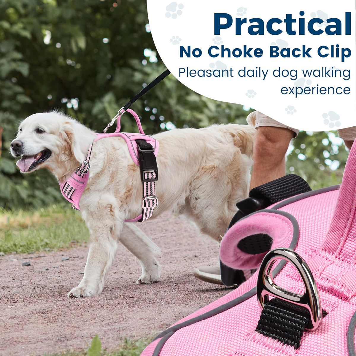 Funfox Dog Harness No Pull, Adjustable Pet Vest Harness, Super Soft Material with Vertical Handle