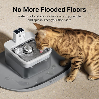 DownyPaws Dog Food Mats for Floors Waterproof, BPA Free Silcone Dog Bowl Mat, Non-Slip Pet Feeding