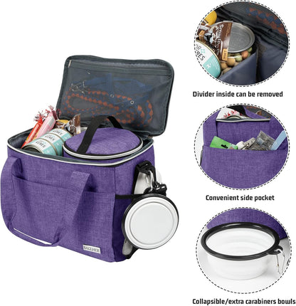 BAGLHER Dog Travel Bag Backpack Pet Supplies Backpack 5-Piece Set with Shoulder Strap 2 Lined Pet