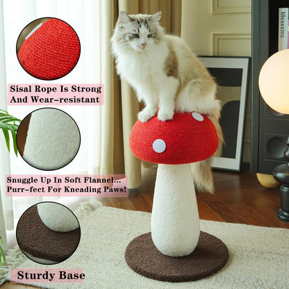 Mushroom Cat Scratcher, Cute Cat Scratching Post, Durable Sisal Rope Cat Scratching Board, Kitten
