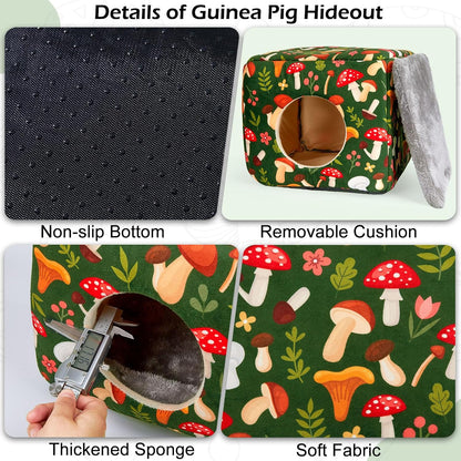 Bienbee Guinea Pig Hideout, Washable Guinea Pigs House Cozy Guinea Pigs Bed for Small Pet